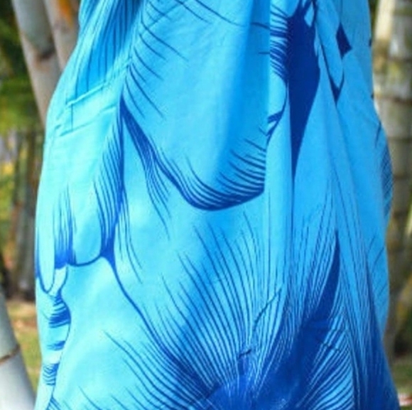 SOLD-Hawaiian Hibiscus Sarong Wrap Skirt Dress - Picture 2 of 7